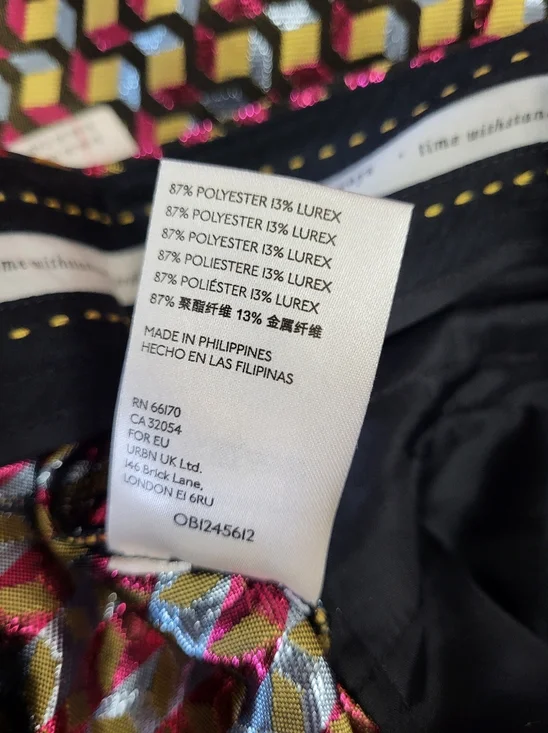 Anthropologie Essential Slim Geometric Jacquard Pants Size 14 Tall NWT - Picture 11 of 12